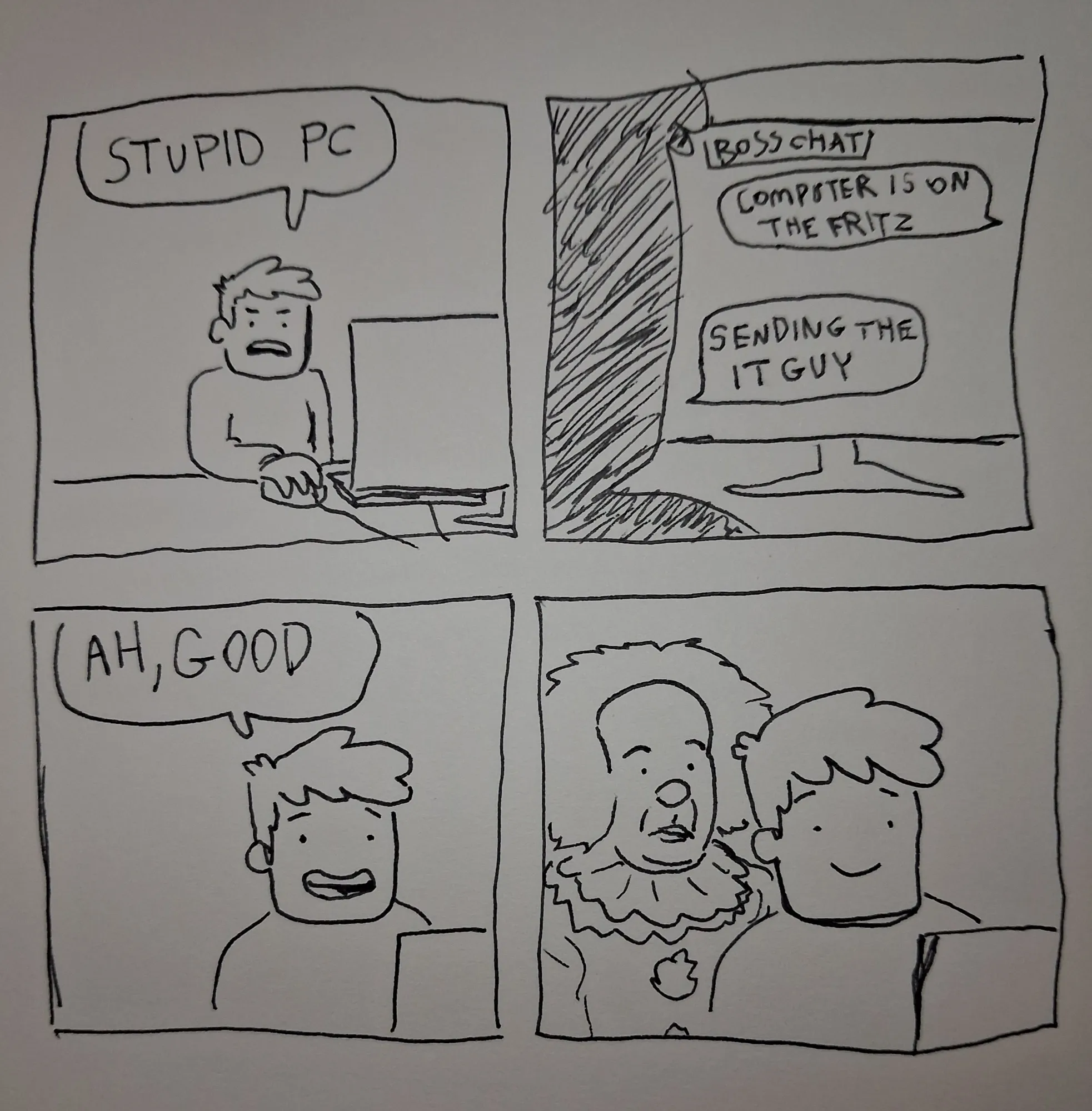 comic where a guy's work computer messes up